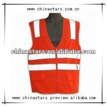 red high visibility reflective safety vest